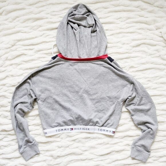 Tommy Hilfiger Cropped hoodie sweatshirt sz L - Picture 7 of 11